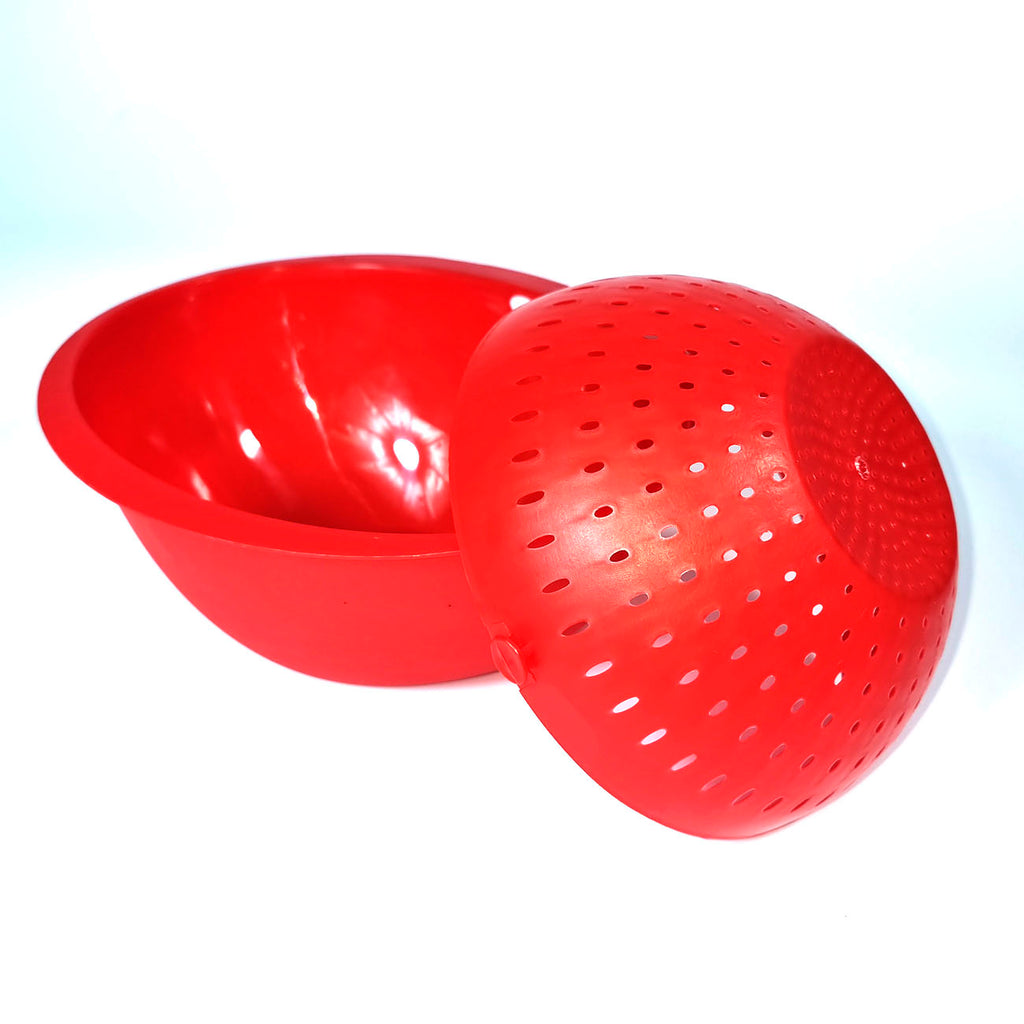 Escorredor Giratório + Bowl Poly Play - Lava, Escorre e Serve