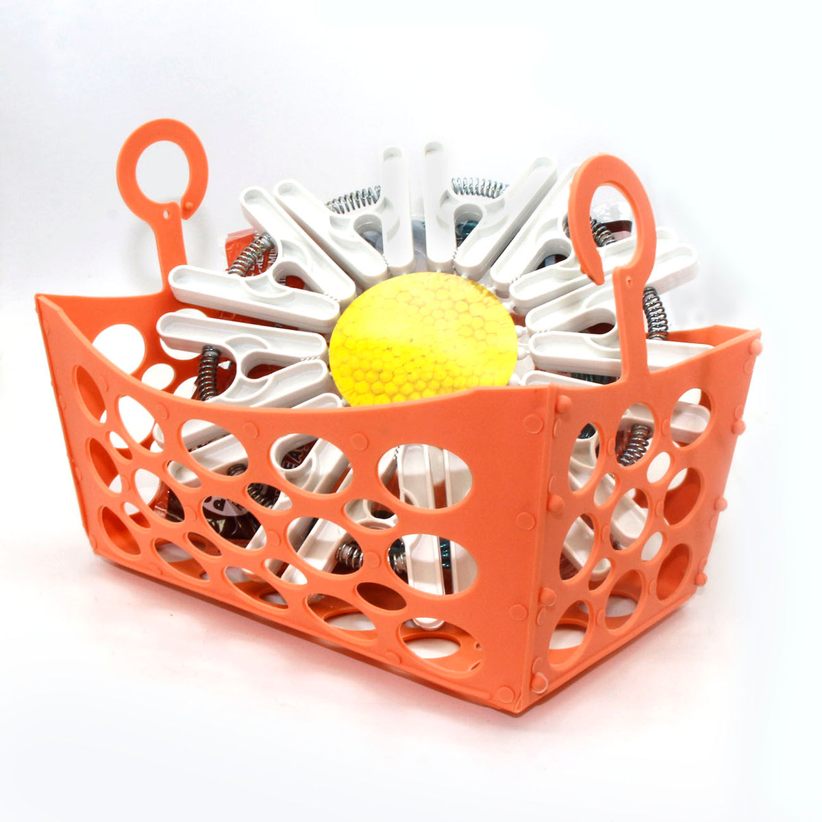 Kit Varal II Poly Play - 1 Cesto sem queda + 10 Prendedores Daisy Grande Abertura - Poly Play