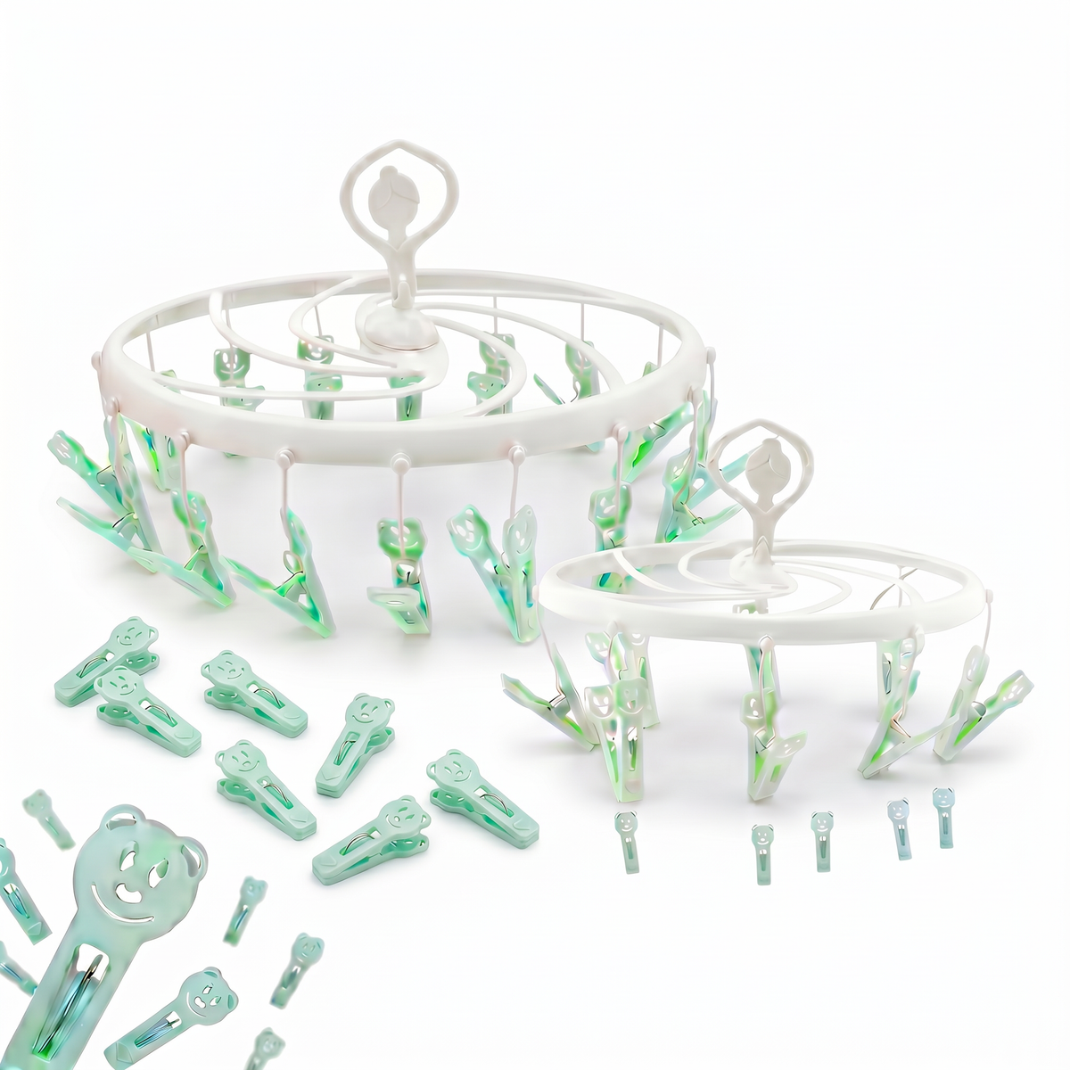 Kit Lavanderia Happy Poly Play - Completo com Varal Bailarina, Espiral e 24 Prendedores Happy