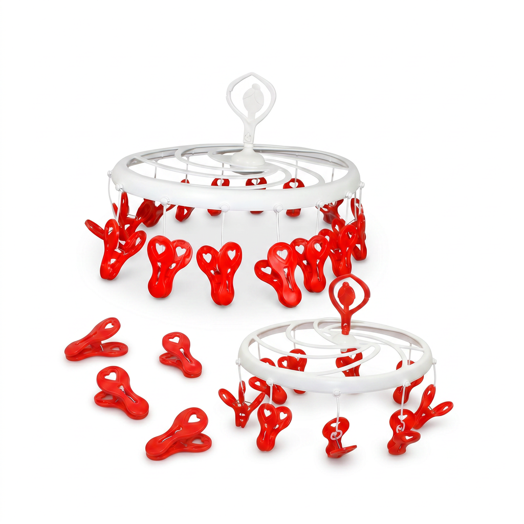 Kit Lavanderia Love Poly Play - Completo com Varal Bailarina, Espiral e 24 Prendedores LOVE