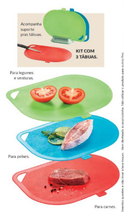 Kit 3 Tábuas de Corte + Suporte Poly Play - Segurança Alimentar Completa