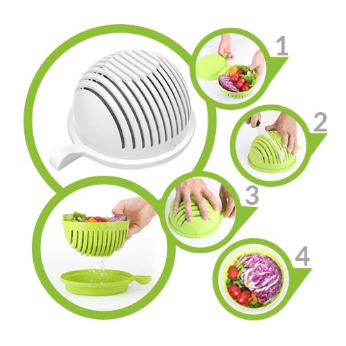 Cortador de Salada Poly Play - Salada Pronta em 60 Segundos - Poly Play