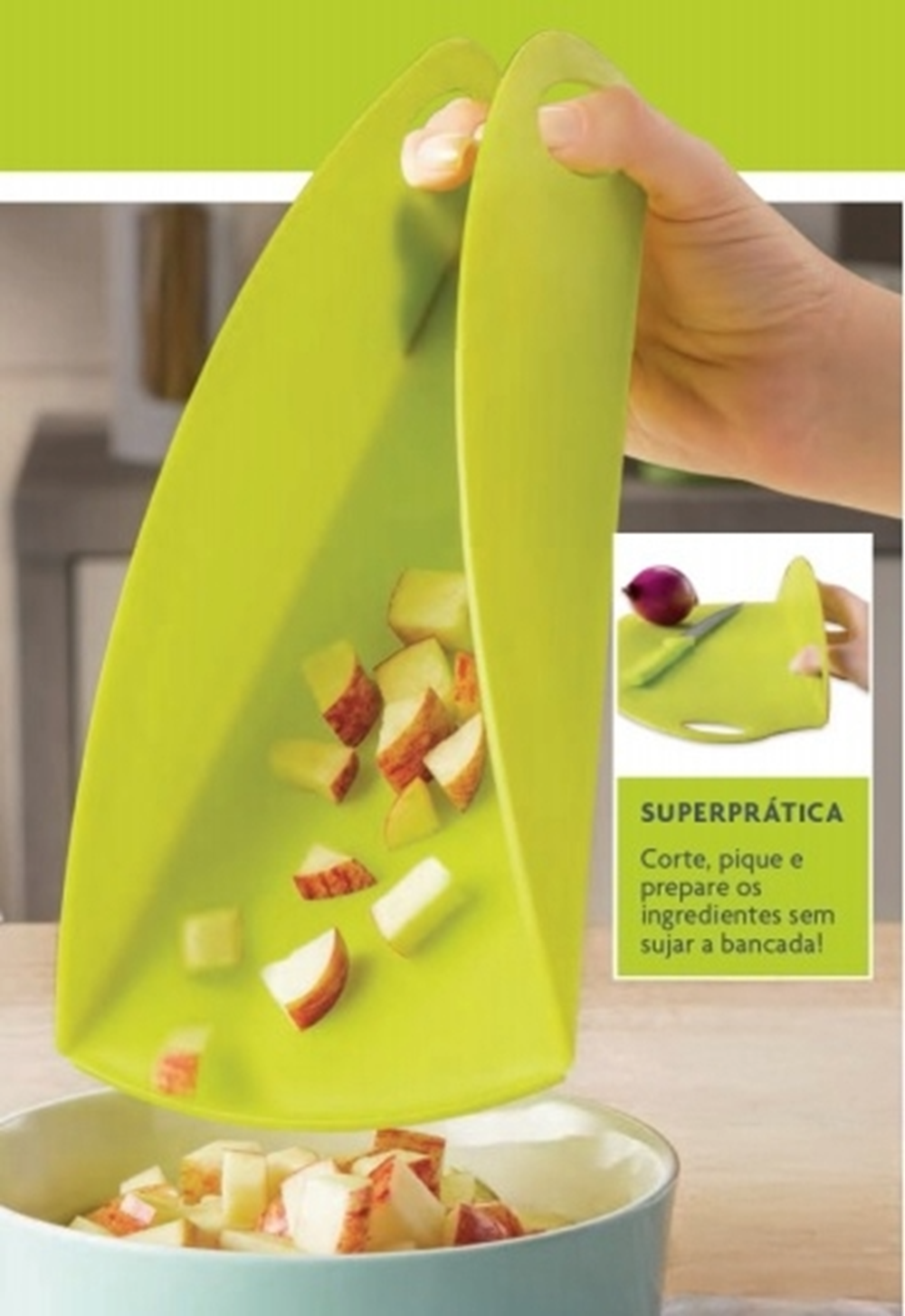 Tábua de Corte Dobrável Poly Play - Dobra e Transfere Sem Derramar ( 2 unidades )