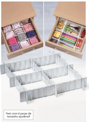 Organizador de Gavetas Poly Play 12 Peças - Compartimentos do Seu Jeito