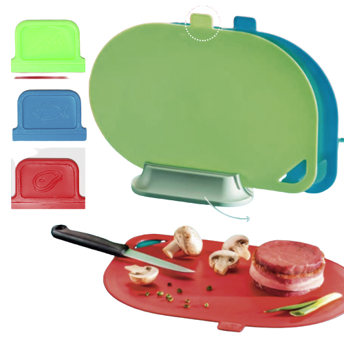 Kit 3 Tábuas de Corte + Suporte Poly Play - Segurança Alimentar Completa