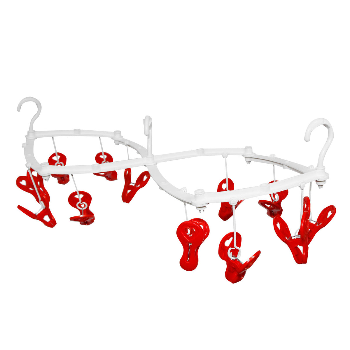 Varal Sanfona Expansível Poly Play 12 Prendedores Love - Compacto e Decorativo - Poly Play