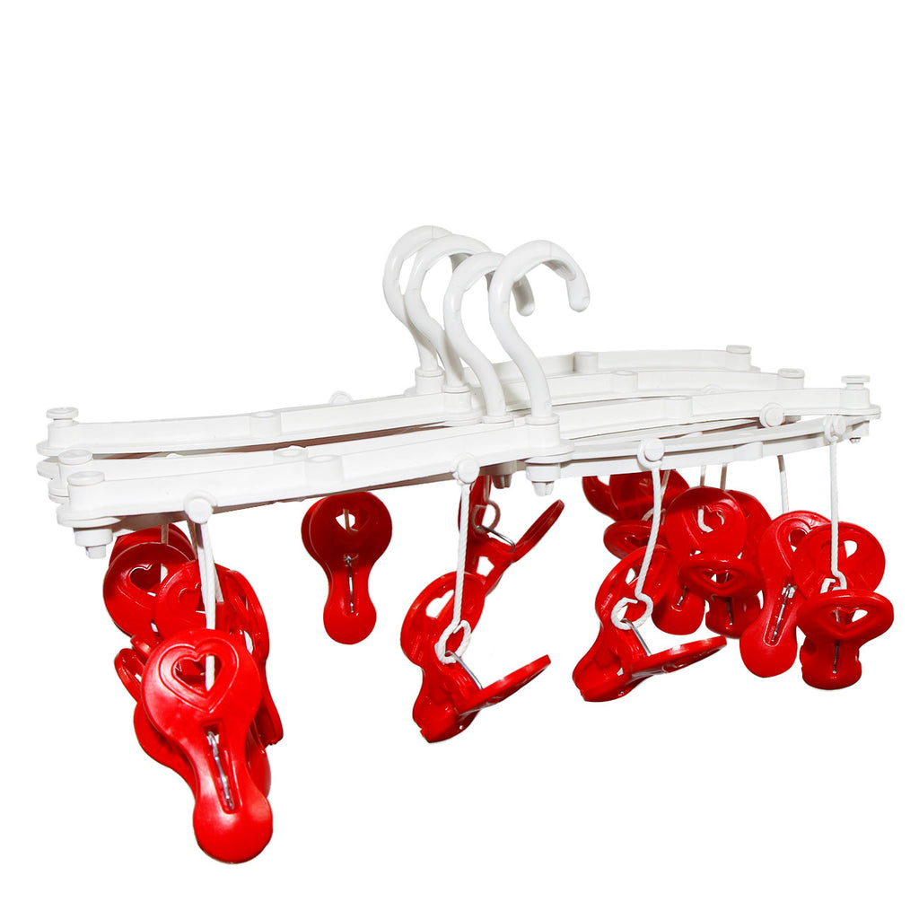 Varal Sanfona Expansível Poly Play 16 Prendedores Love - Grande e Decorativo