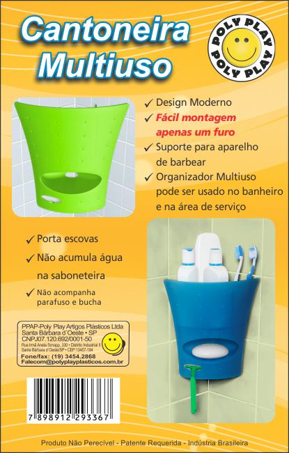 Cantoneira Banheiro Poly Play - Organiza o Box com Fácil Instalação