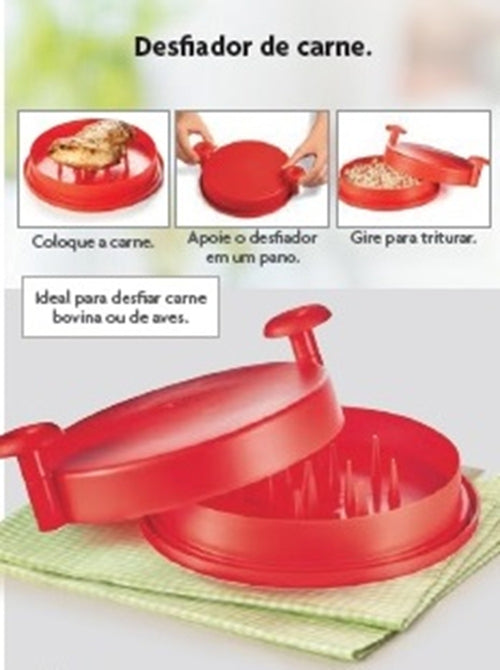 Desfiador de Carne Poly Play - Desfia em Segundos, Só Tampar e Girar