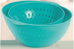 Escorredor Giratório + Bowl Poly Play - Lava, Escorre e Serve