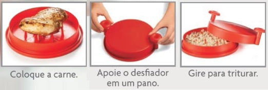 Desfiador de Carne Poly Play - Desfia em Segundos, Só Tampar e Girar