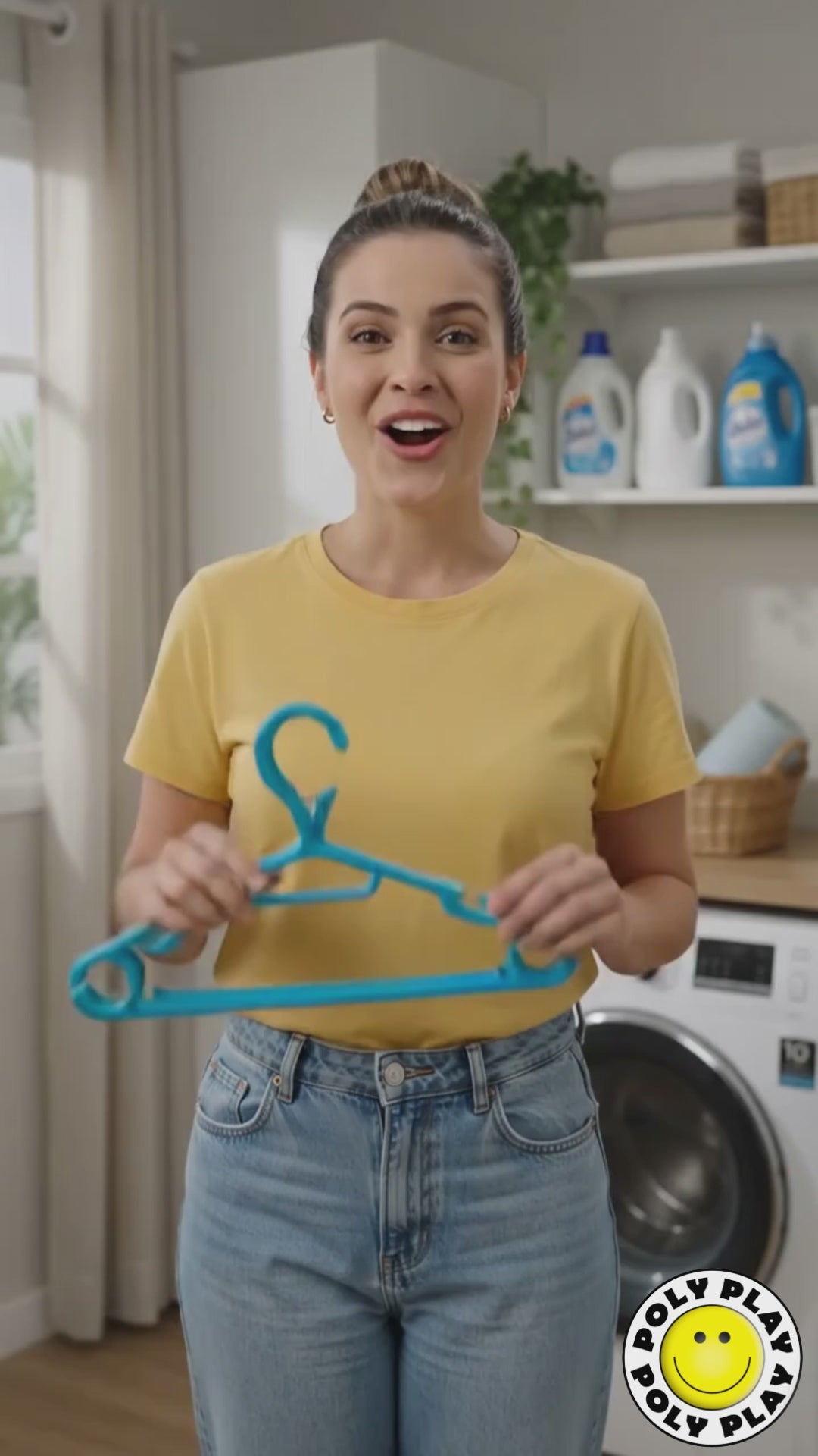 Varal Cabide Ecológico Poly Play 4 Peças - Seca e Guarda Direto no Armário