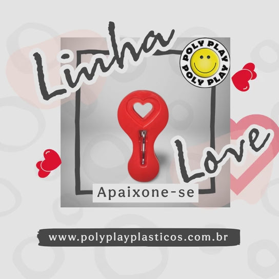 Prendedor de Roupa Love Poly Play 24 Unidades - Design Coração Ergonômico - Varal de chão