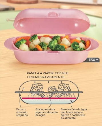 Panelinha de Vapor Poly Play Para Micro-ondas - Legumes em 4 Minutos ( 2 unidades )