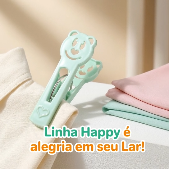 Prendedor de Roupa Happy Ursinho Poly Play 24 Unidades - Lavanderia Alegre